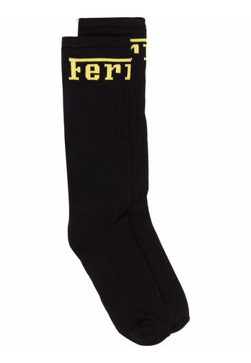 Ferrari logo-knit socks - Schwarz