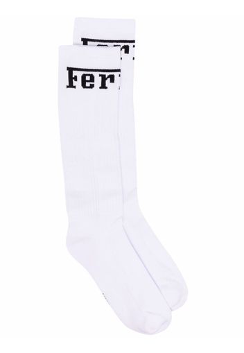 Ferrari logo-knit socks - Weiß