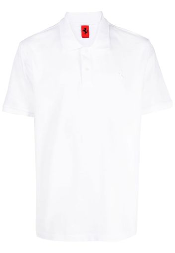 Ferrari button-down collar polo shirt - Weiß