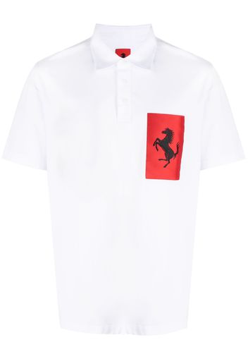 Ferrari Prancing Horse patch polo shirt - Weiß