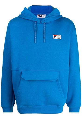 Fila logo-print long-sleeved hoodie - Blau