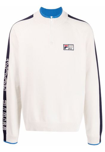 Fila logo-patch half-zip jumper - Weiß