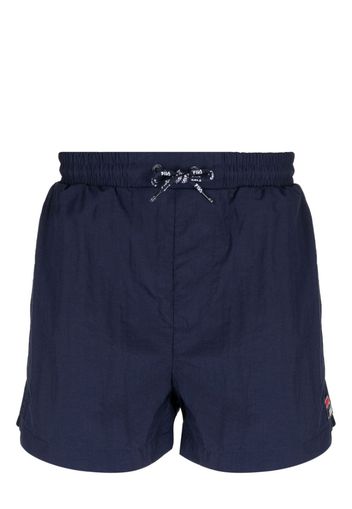 Fila logo-embroidered drawstring swim shorts - Blau