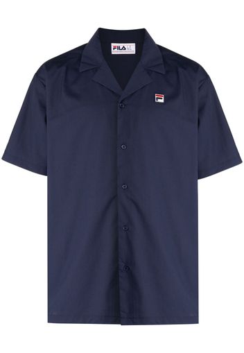 Fila logo-patch camp-collar shirt - Blau