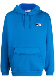 Fila logo-print long-sleeved hoodie - Blau