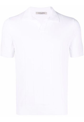 Fileria ribbed-knit cotton polo shirt - Weiß