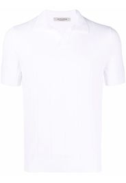 Fileria ribbed-knit cotton polo shirt - Weiß