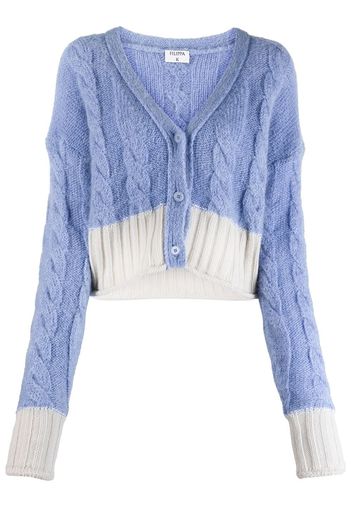 Filippa K Cardigan mit Zopfmuster - Blau