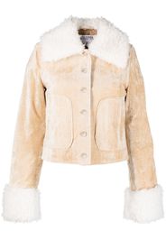 Filippa K Jacke mit Shearling-Besatz - Nude