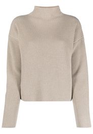 Filippa K purl-knit mock-neck jumper - Nude