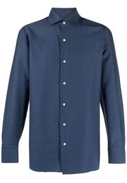 Finamore 1925 Napoli long-sleeve cotton-blend shirt - Blau