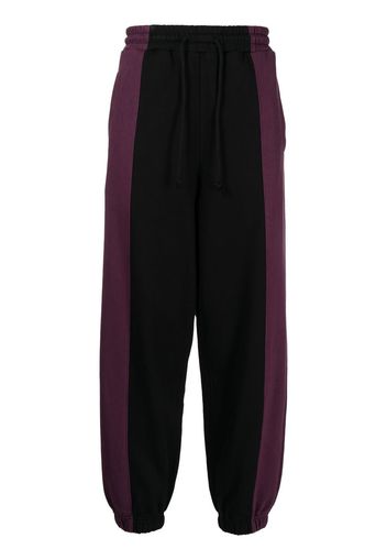 FIVE CM two-tone drawstring track pants - Schwarz