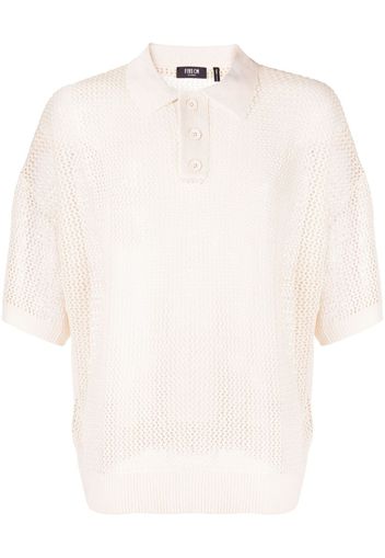 FIVE CM open-knit polo shirt - Nude