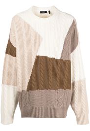 FIVE CM colour-block cable-knit jumper - Weiß