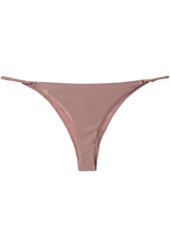 Fleur Du Mal Luxe Cheeky Seiden-Tanga - Braun