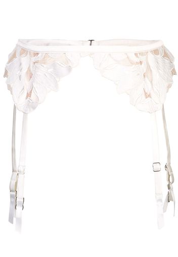 Fleur Du Mal 'Lily' Strumpfhalter mit Spitze - Weiß