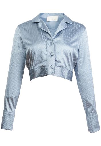 Fleur Du Mal Cropped-Top mit Strass - Blau