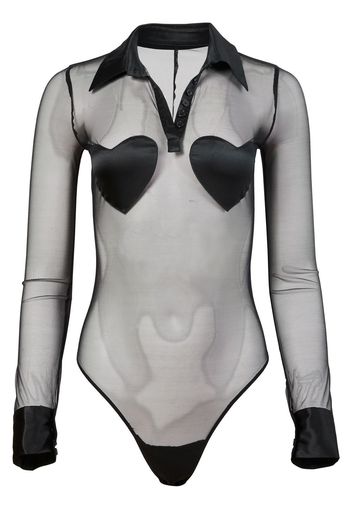 Fleur Du Mal Transparenter Body - Schwarz