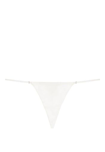 Fleur Du Mal floral-lace detailing thong - Weiß