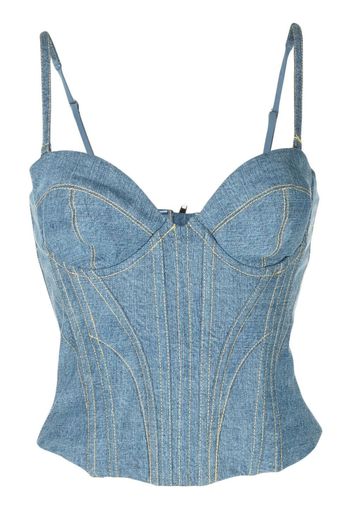 Fleur Du Mal Bustier mit Kontrastnähten - Blau