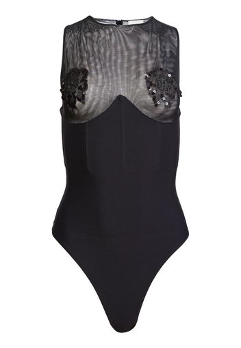 Fleur Du Mal Body mit Pailletten - Schwarz