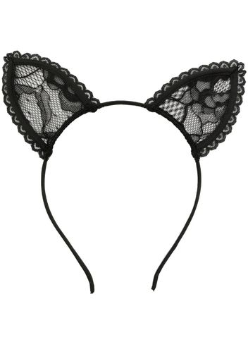 Fleur Du Mal cat-ears lace headband - Schwarz