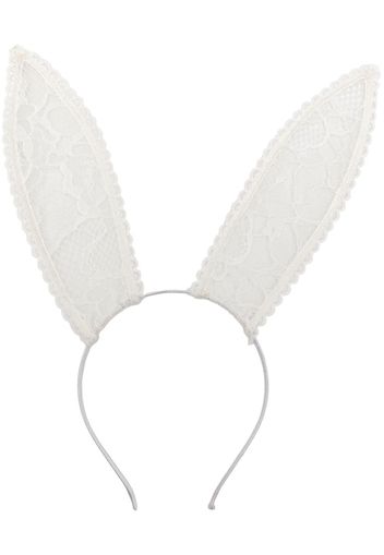 Fleur Du Mal bunny-ears lace headband - Weiß