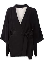 Fleur Du Mal 'Haori' Seidenkimono - Schwarz