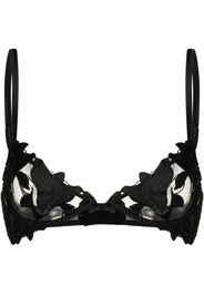 Fleur Du Mal Lily embroidered plunge demi-bra - Schwarz