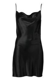 Fleur Du Mal cowl neck silk mini dress - Schwarz