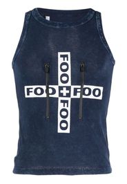 FOO AND FOO logo-printed zip-detailed tank top - Blau