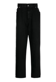 FOO AND FOO logo-patch cotton wide-leg jeans - Schwarz