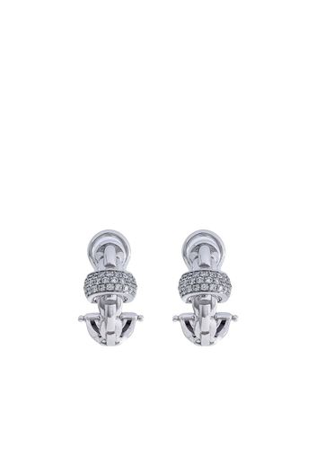 FOPE 18kt white gold diamond pavé hoop earrings - Silber