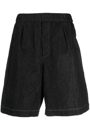 Forme D'expression mélange-effect denim shorts - Schwarz