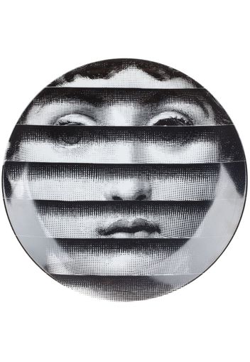 Fornasetti Teller mit Gesichtsmotiv - Schwarz