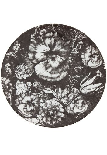 Fornasetti Wandteller mit Blumen-Print - Schwarz