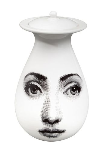 Fornasetti Vase mit Print - Schwarz