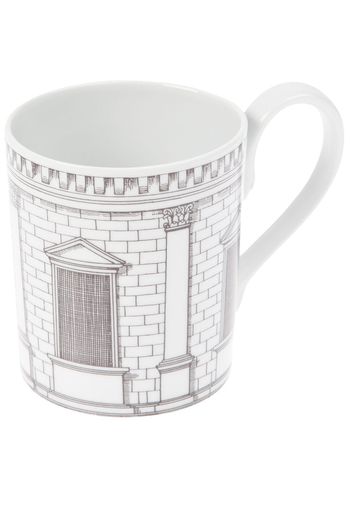 Fornasetti Tasse mit Haus-Print - Grau