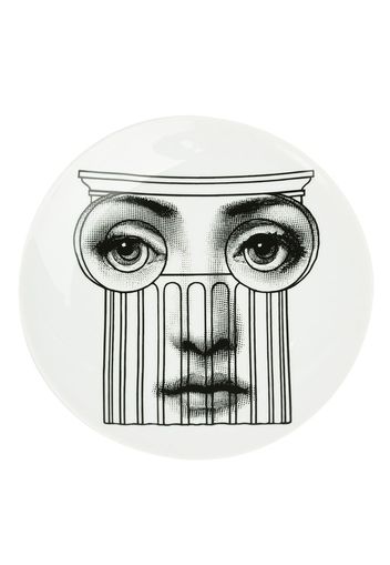 Fornasetti Teller mit Gesichts-Print - Schwarz