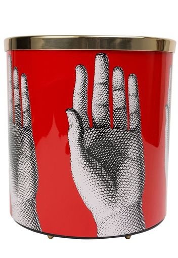 Fornasetti Papierkorb mit Hand-Print - Rot