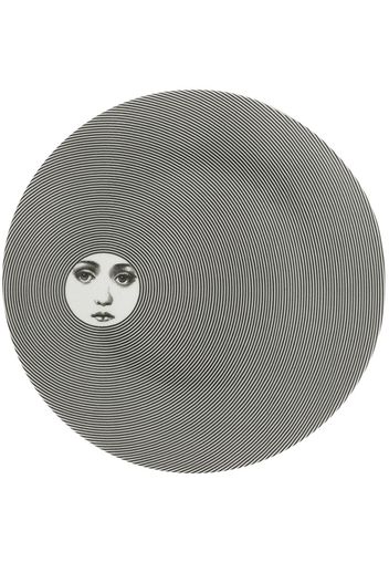 Fornasetti Teller mit Wellen-Gesichts-Print - Schwarz