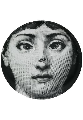 Fornasetti Teller mit Gesichts-Print - Schwarz