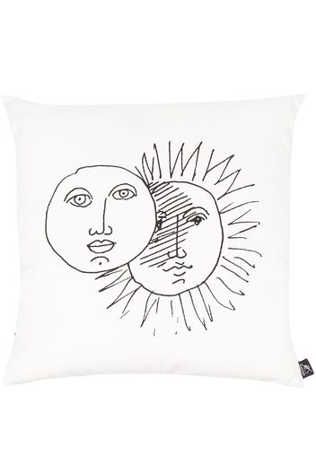 Fornasetti Wendbares Seidenkissen mit Illustrations-Print - Schwarz