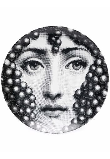 Fornasetti graphic porcelain plate - Schwarz