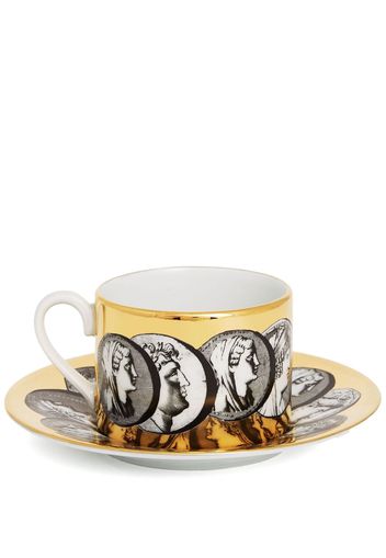 Fornasetti Cammei porcelain tea cup - Gold