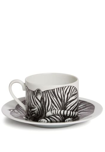 Fornasetti High Fidelity Tigrato tea cup - Schwarz