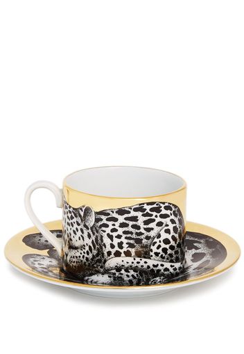 Fornasetti High Fidelity leopard tea cup - Gelb