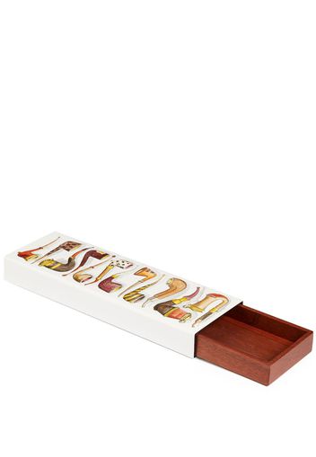 Fornasetti Piccole Pipe graphic-print wooden box - BIA