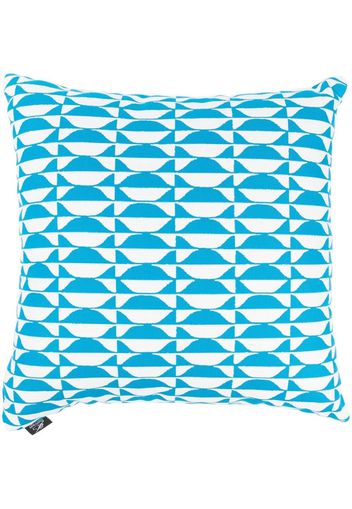 Fornasetti graphic-print cotton cushion - Blau