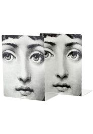 Fornasetti Buchstützen mit Gesichtsmotiv - Grau